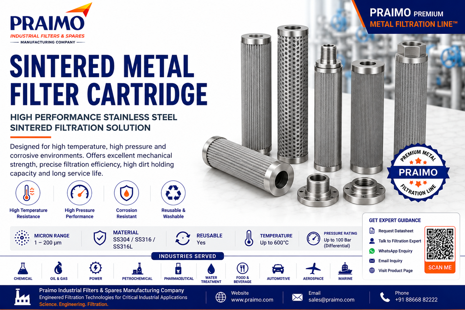 Sintered Metal Filter Cartridge