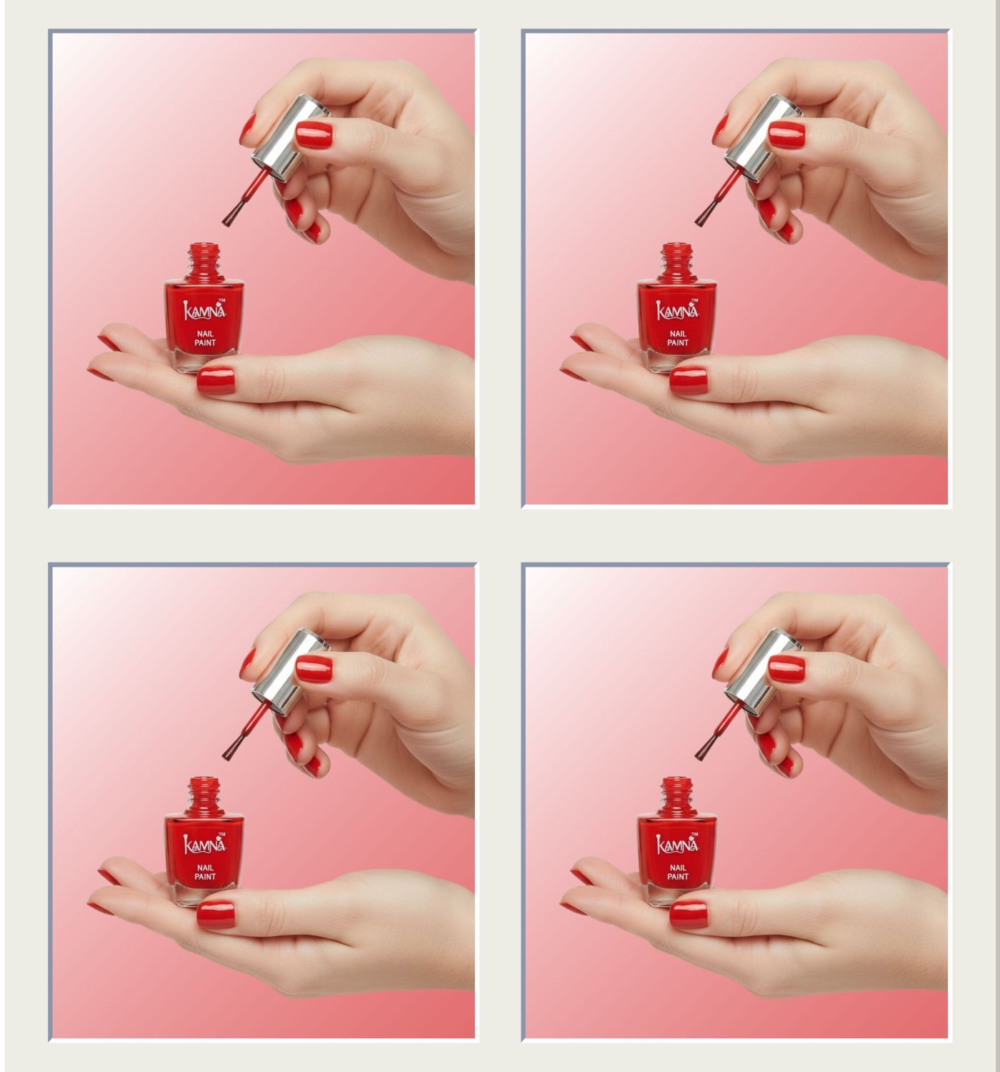 Kamna Red Nail Paint Long Lasting Gloss Finish Red